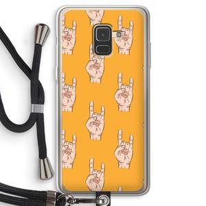 CaseCompany Rock: Samsung Galaxy A8 (2018) Transparant Hoesje met koord