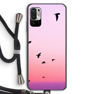 CaseCompany Fly away: Xiaomi Redmi Note 10 5G Transparant Hoesje met koord
