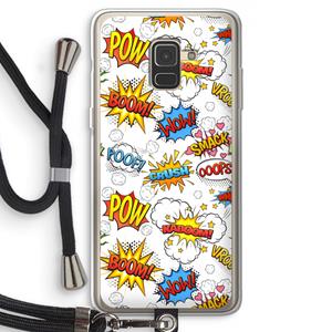 CaseCompany Pow Smack: Samsung Galaxy A8 (2018) Transparant Hoesje met koord