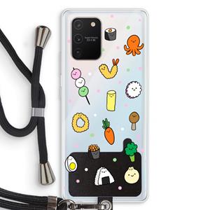 CaseCompany Happy bento friends: Samsung Galaxy S10 Lite Transparant Hoesje met koord