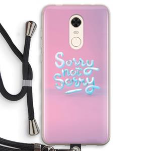 CaseCompany Sorry not sorry: Xiaomi Redmi 5 Transparant Hoesje met koord