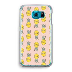 CaseCompany Ananas: Samsung Galaxy S6 Transparant Hoesje