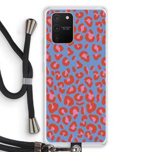 CaseCompany Leopard blue: Samsung Galaxy S10 Lite Transparant Hoesje met koord