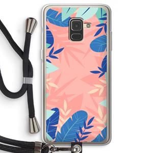 CaseCompany Tropisch: Samsung Galaxy A8 (2018) Transparant Hoesje met koord