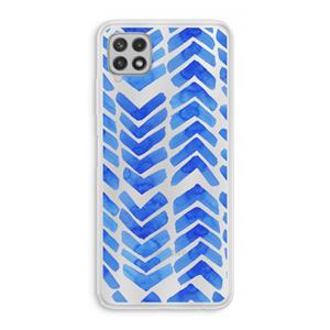 CaseCompany Blauwe pijlen: Samsung Galaxy A22 4G Transparant Hoesje