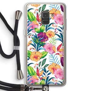 CaseCompany Tropisch 2: Samsung Galaxy A8 (2018) Transparant Hoesje met koord