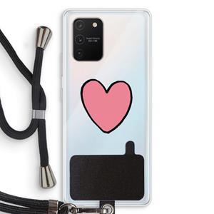CaseCompany Hartje: Samsung Galaxy S10 Lite Transparant Hoesje met koord