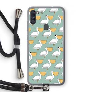 CaseCompany Pelican: Samsung Galaxy A11 Transparant Hoesje met koord