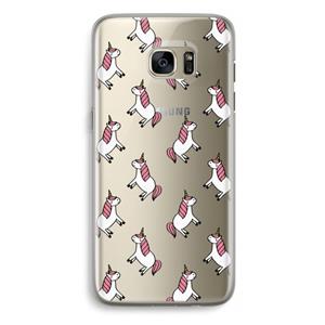 CaseCompany Eenhoorns overal: Samsung Galaxy S7 Edge Transparant Hoesje