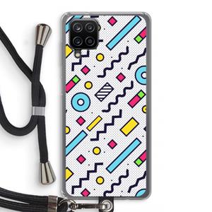 CaseCompany 8-bit N°8: Samsung Galaxy A12 Transparant Hoesje met koord