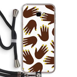 CaseCompany Hands dark: Samsung Galaxy J4 Plus Transparant Hoesje met koord