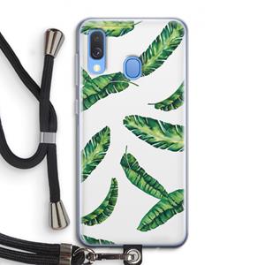 CaseCompany Lange bladeren: Samsung Galaxy A40 Transparant Hoesje met koord