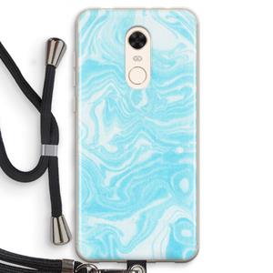 CaseCompany Waterverf blauw: Xiaomi Redmi 5 Transparant Hoesje met koord