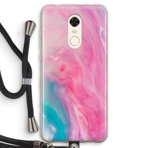 CaseCompany Roze explosie: Xiaomi Redmi 5 Transparant Hoesje met koord