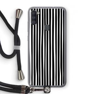 CaseCompany Stripes: Samsung Galaxy A11 Transparant Hoesje met koord