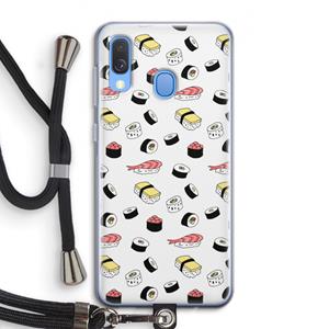 CaseCompany Sushi time: Samsung Galaxy A40 Transparant Hoesje met koord