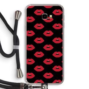 CaseCompany Lips: Samsung Galaxy J4 Plus Transparant Hoesje met koord