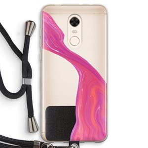 CaseCompany Paarse stroom: Xiaomi Redmi 5 Transparant Hoesje met koord