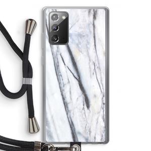 CaseCompany Gestreepte marmer: Samsung Galaxy Note 20 / Note 20 5G Transparant Hoesje met koord