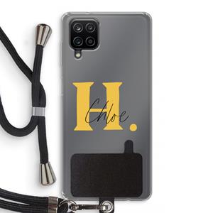 CaseCompany Amber Script: Samsung Galaxy A12 Transparant Hoesje met koord