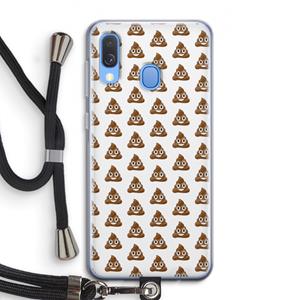 CaseCompany Poop emoji: Samsung Galaxy A40 Transparant Hoesje met koord