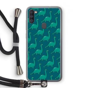 CaseCompany Diplodocus: Samsung Galaxy A11 Transparant Hoesje met koord