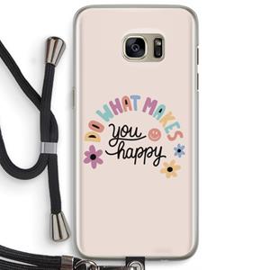 CaseCompany Happy days: Samsung Galaxy S7 Edge Transparant Hoesje met koord