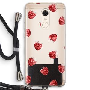 CaseCompany Framboosjes: Xiaomi Redmi 5 Transparant Hoesje met koord