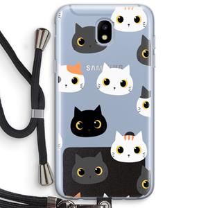CaseCompany Katten: Samsung Galaxy J5 (2017) Transparant Hoesje met koord