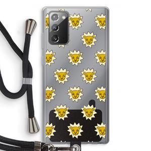 CaseCompany Leeuwenkoppen: Samsung Galaxy Note 20 / Note 20 5G Transparant Hoesje met koord
