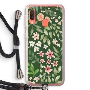 CaseCompany Botanical green sweet flower heaven: Samsung Galaxy A20e Transparant Hoesje met koord