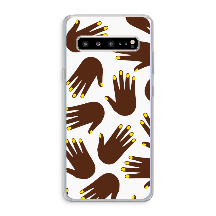 CaseCompany Hands dark: Samsung Galaxy S10 5G Transparant Hoesje