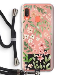 CaseCompany Botanical sweet flower heaven: Samsung Galaxy A20e Transparant Hoesje met koord