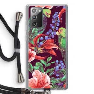 CaseCompany Papegaaien: Samsung Galaxy Note 20 / Note 20 5G Transparant Hoesje met koord