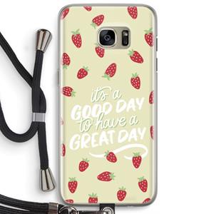 CaseCompany Don't forget to have a great day: Samsung Galaxy S7 Edge Transparant Hoesje met koord