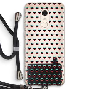 CaseCompany Hartjes: Xiaomi Redmi 5 Transparant Hoesje met koord