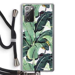 CaseCompany Bananenbladeren: Samsung Galaxy Note 20 / Note 20 5G Transparant Hoesje met koord
