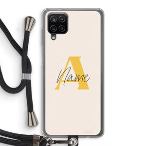 CaseCompany Amber Script: Samsung Galaxy A12 Transparant Hoesje met koord