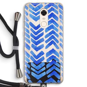 CaseCompany Blauwe pijlen: Xiaomi Redmi 5 Transparant Hoesje met koord