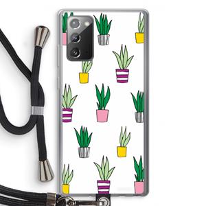 CaseCompany Sanseveria: Samsung Galaxy Note 20 / Note 20 5G Transparant Hoesje met koord