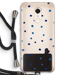 CaseCompany Blauwe stippen: Xiaomi Redmi 5 Transparant Hoesje met koord