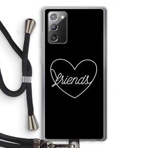 CaseCompany Friends heart black: Samsung Galaxy Note 20 / Note 20 5G Transparant Hoesje met koord