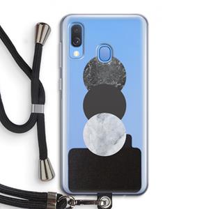 CaseCompany Marmeren cirkels: Samsung Galaxy A40 Transparant Hoesje met koord