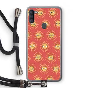 CaseCompany Zon: Samsung Galaxy A11 Transparant Hoesje met koord