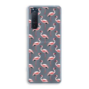 CaseCompany Flamingoprint groen: Sony Xperia 5 II Transparant Hoesje