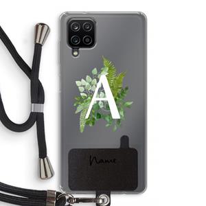 CaseCompany Green Brush: Samsung Galaxy A12 Transparant Hoesje met koord