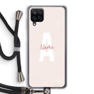 CaseCompany Strawberry Milkshake: Samsung Galaxy A12 Transparant Hoesje met koord