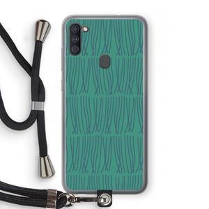 CaseCompany Swirls: Samsung Galaxy A11 Transparant Hoesje met koord