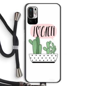 CaseCompany I love cacti: Xiaomi Redmi Note 10 5G Transparant Hoesje met koord