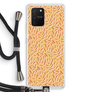 CaseCompany Camouflage: Samsung Galaxy S10 Lite Transparant Hoesje met koord